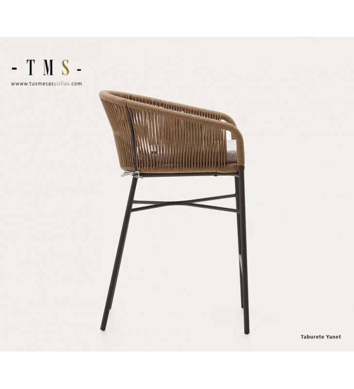 copy of Chaise d'extérieur et de terrasse couverte Yanet en corde synthétique enveloppante et légère  - 10