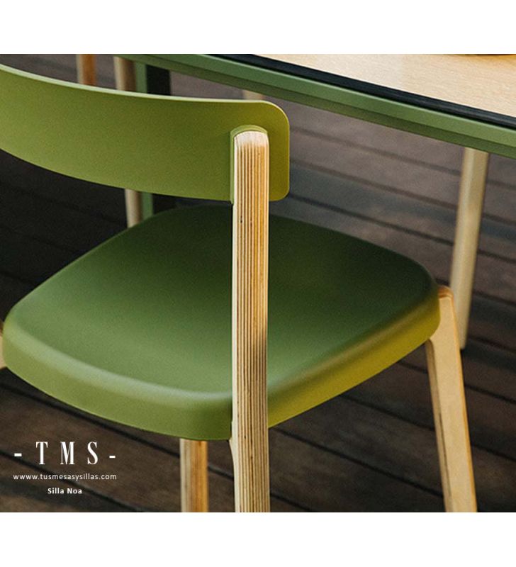 Silla para cocina ligera y apilable de estilo clásico, Noa  - 2