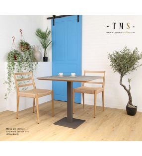 Mesa rectangular de pie central y encimera de Dekton  - 1