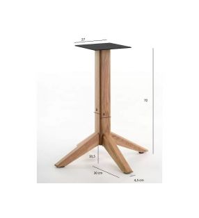 Mesa redonda de pie central de madera maciza y encimera de Dektón Alantra  - 2