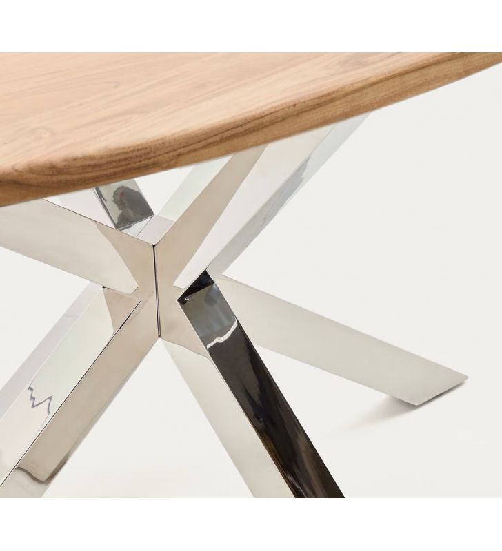 table-ovale-pied-chrome