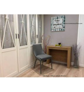 Mesa consola extensible XL hasta 3,45 m en madera blanca, hasta 14 personas