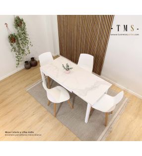 mesa-Celeste-con-encimera-en-porcelánico-color-Kalos-blanco