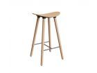 Tabouret haut avec pieds en bois naturel Coma robuste et moderne.  - 1