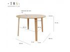 Offrir une table ronde avec pieds en chêne et plateau blanc ou chêne en 110 cm  - 12