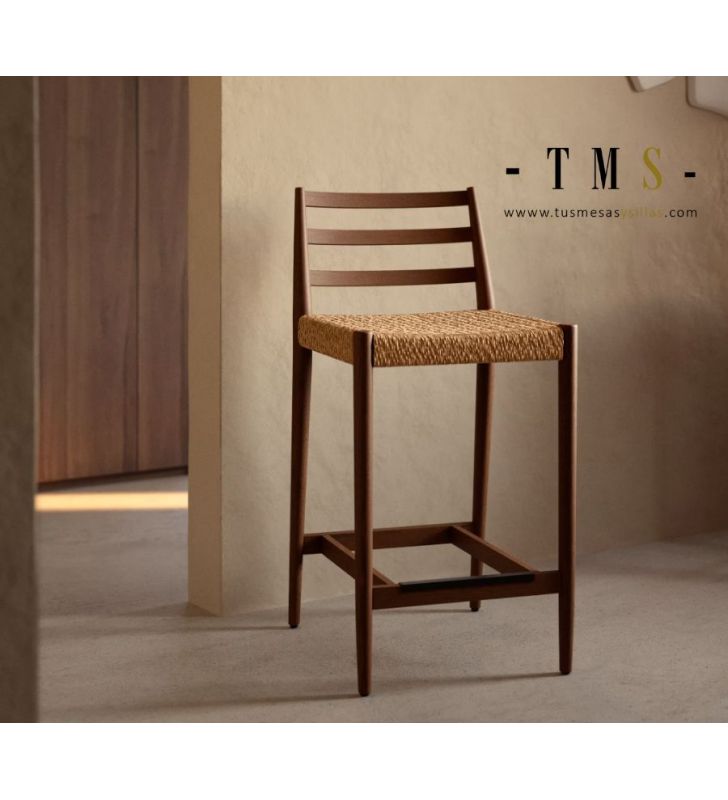 Tabouret haut-Analy-coloris-chêne-finition-noyer