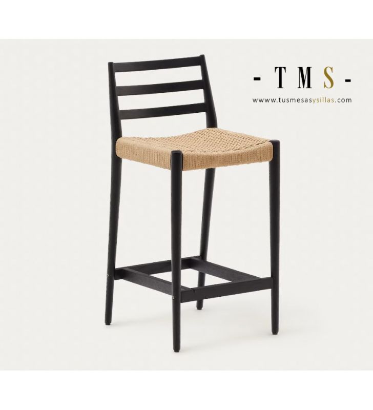 Taburete-alto-Analy-70cm-altura-roble-color-negro