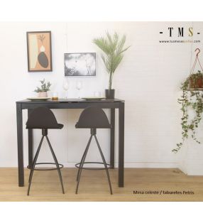 Table haute extensible avec plateau Dekton Celeste au design moderne - 5