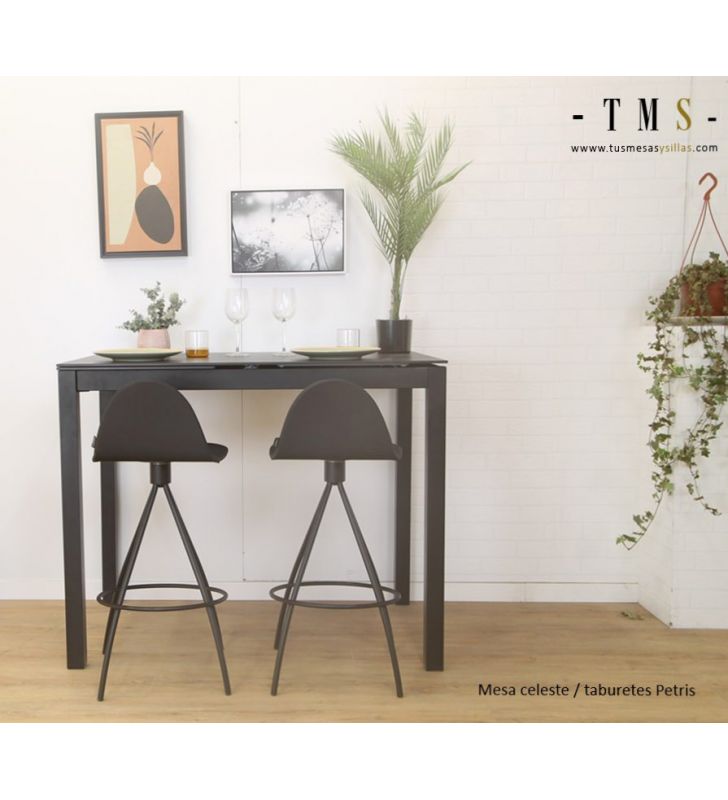 Mesa alta extensible con encimera en Dekton Celeste de diseño moderno  - 5