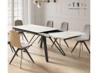 Table extensible Dado avec plateau en céramique et pieds inclinés en métal  - 1