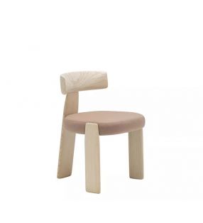 Silla Oru Charir de Andreu World con asiento tapizado y respaldo madera  - 6
