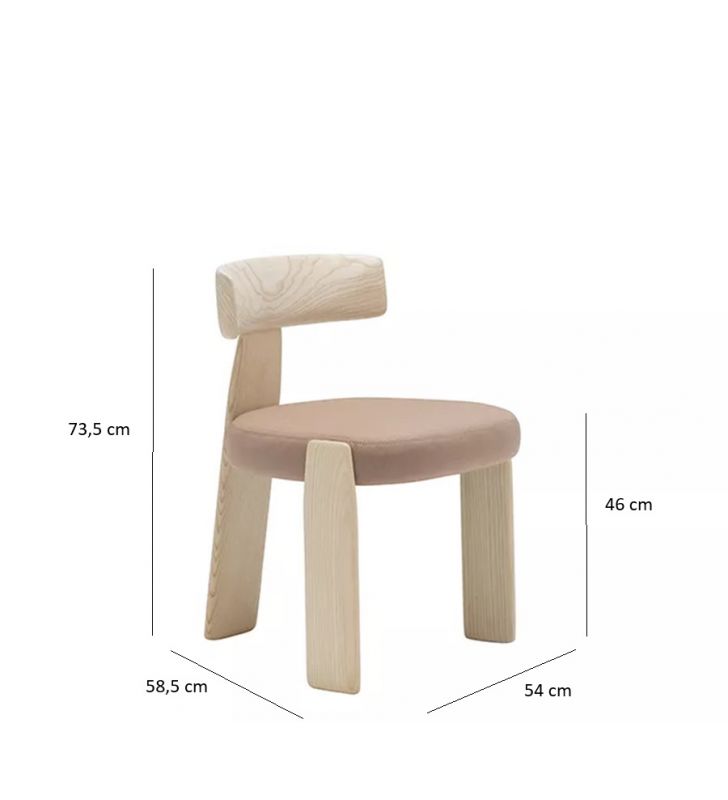 Chaise Oru Charir d'Andreu World avec assise rembourrée et dossier en bois  - 8