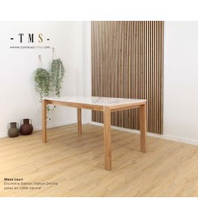 table-extensible-robuste-structure-bois-chêne-comptoir-en-Dekton