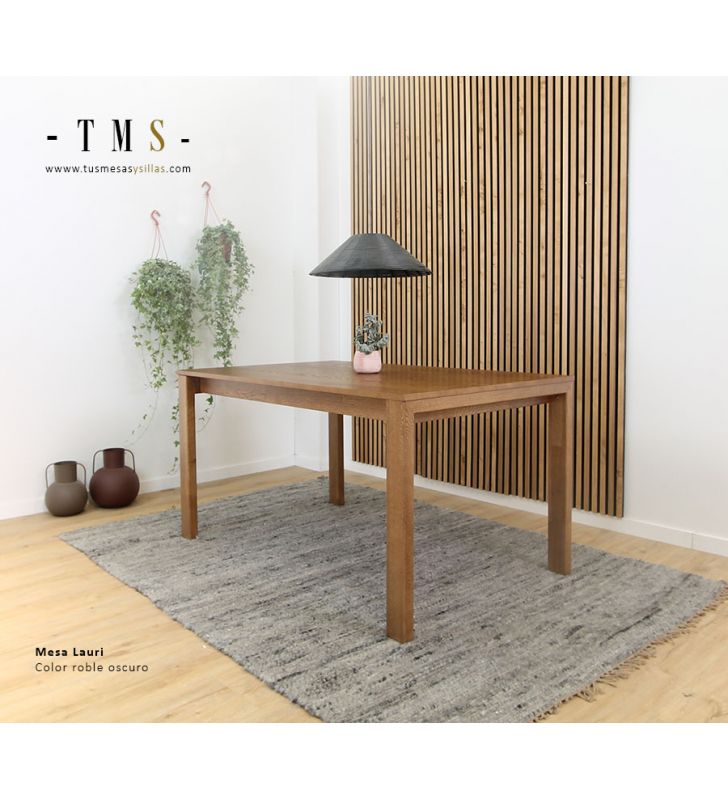 mesa-de-comedor-fija-en roble-oscuro
