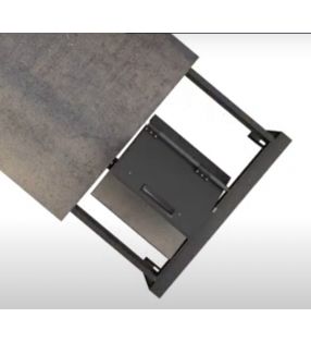 Osaka, mesa extensible de estilo industrial con encimera en porcelanico  - 5