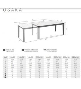 Osaka, mesa extensible de estilo industrial con encimera en porcelanico  - 6