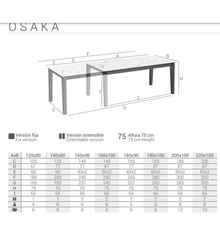 Osaka, mesa extensible de estilo industrial con encimera en porcelanico  - 6