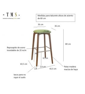 medidas taburete 80 cm