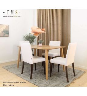 table-chaises-salle à manger-bois