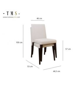 Chaise de salle à manger rembourrée empilable Haizea avec pieds en bois - 9