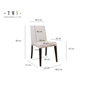 Silla apilable de comedor tapizada Haizea y patas de madera  - 10