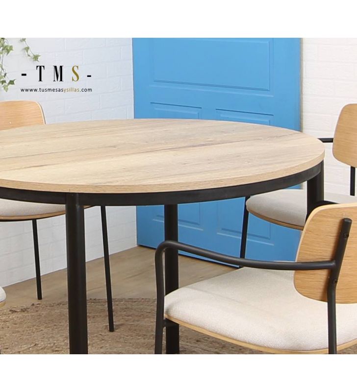 Table ronde moderne extensible avec pieds en métal, Irati  - 3