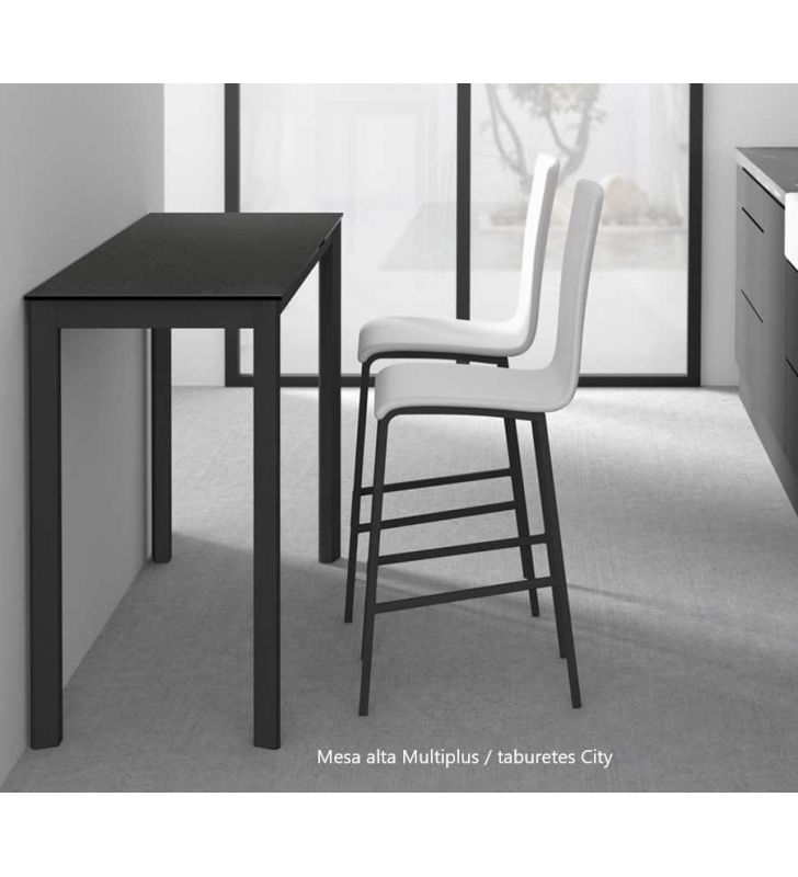 Barra alta cocina fija a medida multipla con encimera porcelanico  - 3