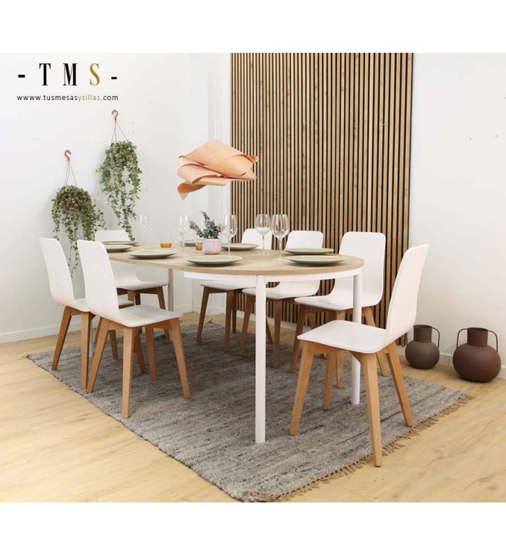 table ronde extensible en bois
