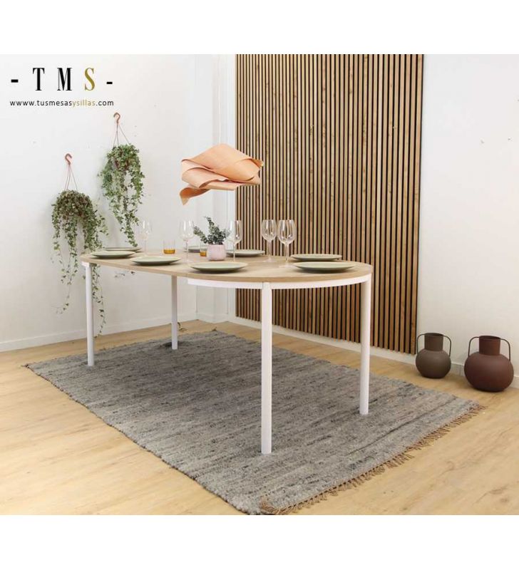 Table ronde moderne extensible avec pieds en métal, Irati  - 13
