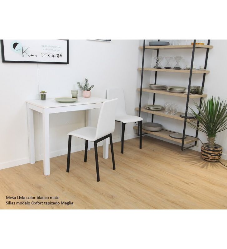 Mesa estrecha Flora con encimera en estratificado fondo de 50, 45 y 40 cm  - 9