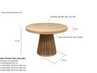 Table ronde extensible Taifin en STOCK en bois de chêne et plateau blanc  - 15