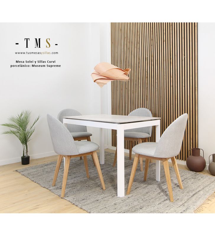 Table extensible avec plateau en céramique