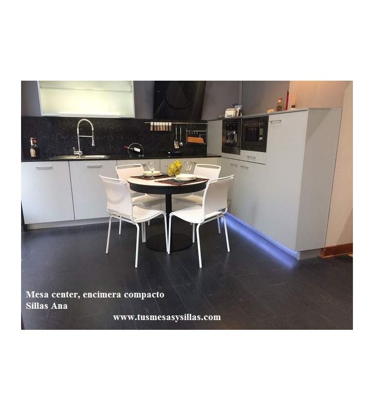 mesa redonda extensible center vimens cocina