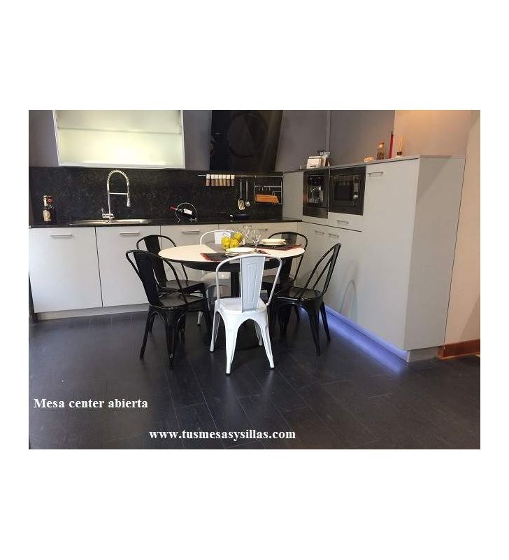 mesa redonda extensible center vimens cocina