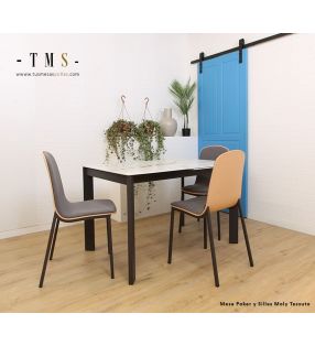 chaise-de-salle-à-manger-combinant-bois-et-siège-rembourré