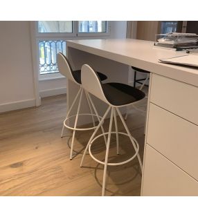 Tabouret haut avec dossier Petris en 2 teintes Tessuto  - 16