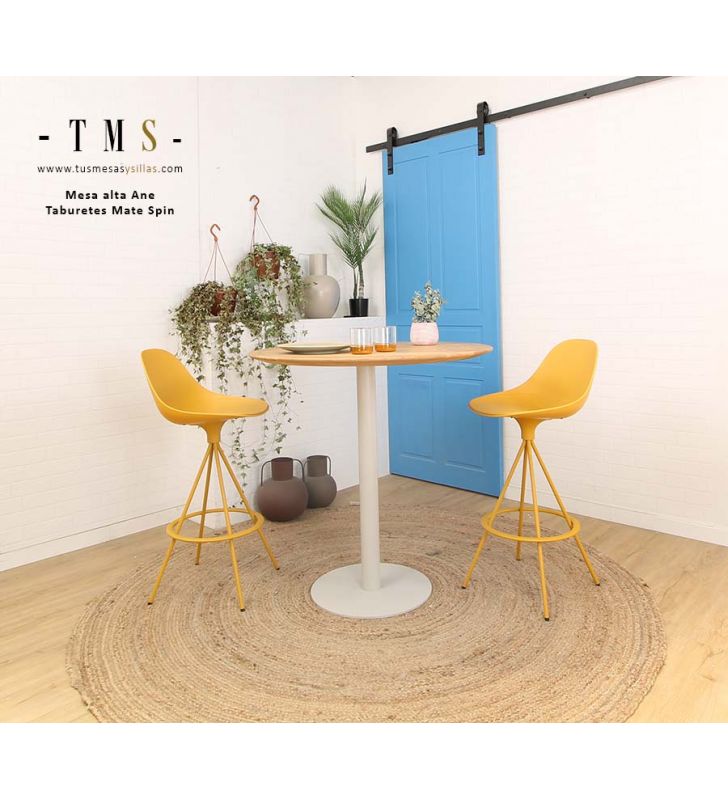tabouret haut couleur moutarde