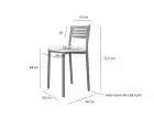 Tabouret bas avec dossier Forme pieds en métal et assise rembourrée  - 6