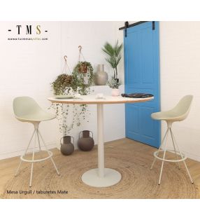 Tables hautes-blanches-en-bois-ovales