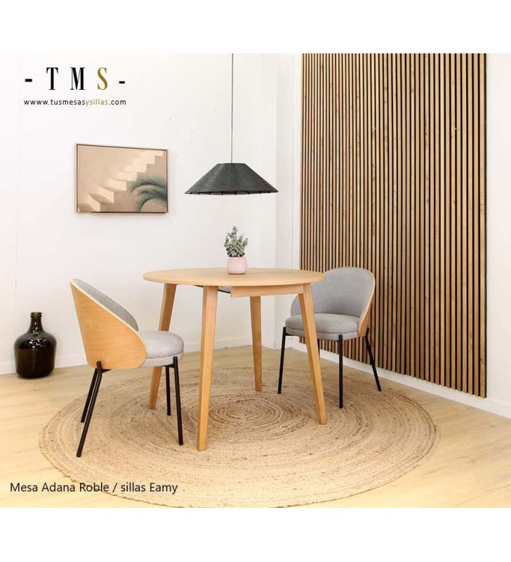 Chaises de salle à manger enveloppantes Eamy avec dossier en bois  - 17