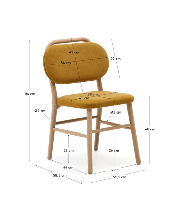 Chaise de salle à manger ou de cuisine Helda avec assise et dossier séparés  - 24