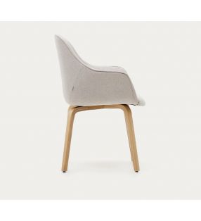 Fauteuil Aleli avec assise rembourrée et pieds en bois - 10