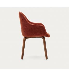 Silla con brazos Aleli con asiento tapizado y patas de madera  - 15