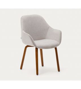 Fauteuil Aleli avec assise rembourrée et pieds en bois - 14