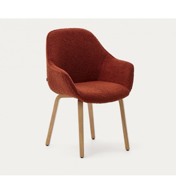 Fauteuil Aleli avec assise rembourrée et pieds en bois  - 16
