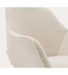 Fauteuil Aleli avec assise rembourrée et pieds en bois - 6