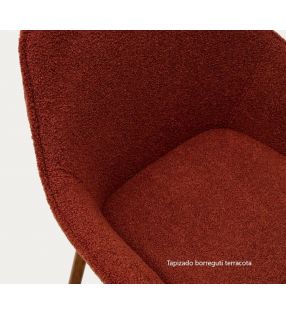 Silla con brazos Aleli con asiento tapizado y patas de madera  - 20
