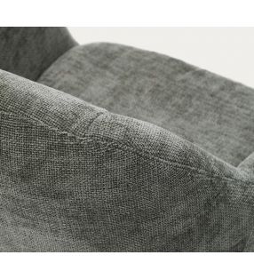 Chaise Dorina avec siège pivotant et accoudoirs en revêtement beige  - 9