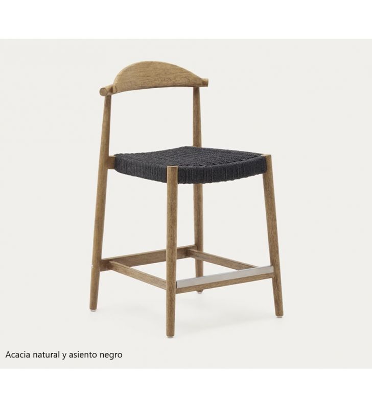 Tabouret haut Nina, naturel, noir