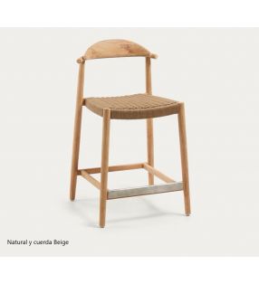 Tabouret haut Nina - Beige naturel